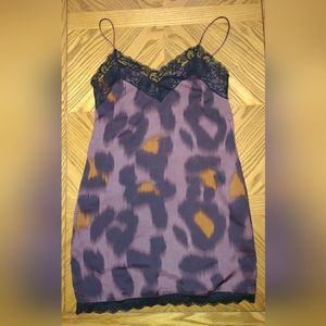 Zara purple orange black mini lace slip dress